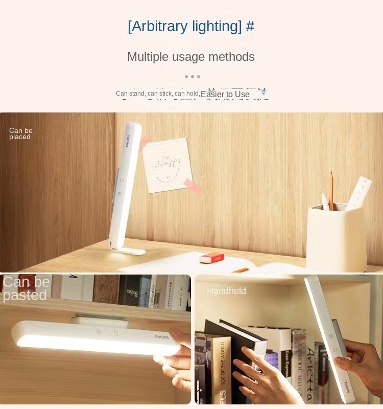 Philips Magnetic Absorption Cool Lamp Table Lamp Eye Protection Special Dormitory Lamp Student Dormitory Charging Eye Protection