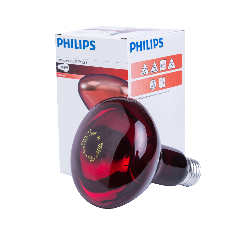 Philips Infrared Heat Light Lamp E27 Bulb 100W 150W 250W (230V)  Infrared physiotherapy lamp