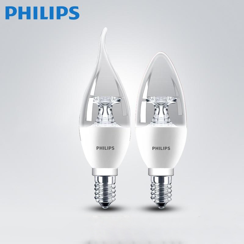 Philips led bulb E14 candle bulb tip bubble energy saving bulb lamp crystal lamp light source screw 3.5w5W