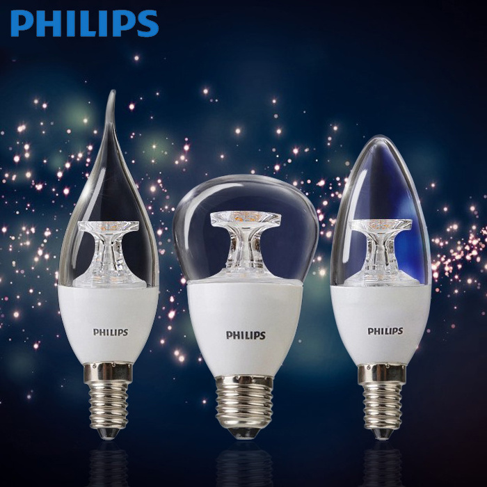 Philips led bulb E14 candle bulb tip bubble energy saving bulb lamp crystal lamp light source screw 3.5w5W