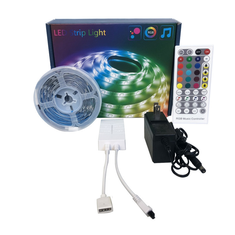 LED Strip Light 10m RGB LED Light Strip with 44 Keys IR Remote 12V Power Supply 5050 RGB 600 LED Flexible Color Changing