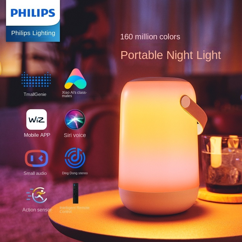 Philips wifi smart charging portable led night light wiz bedside lamp RGB atmosphere table lamp