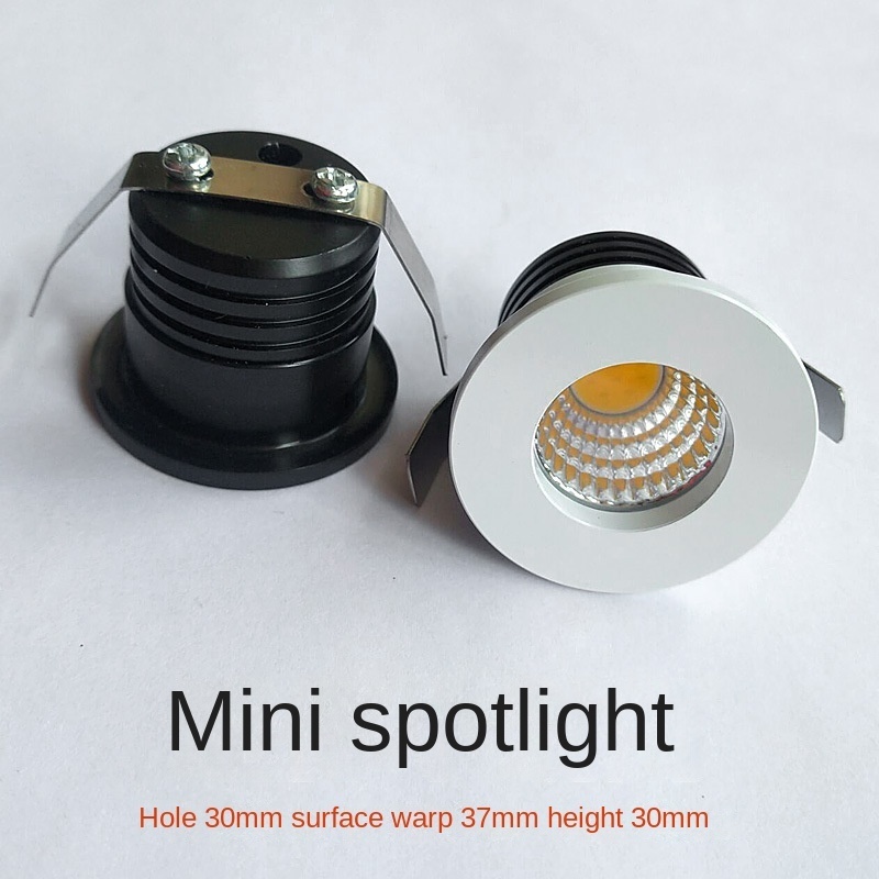 LED small spotlight 3w mini embedded jewelry cabinet thumb lamp opening 30MM display counter lamp bull eye lamp