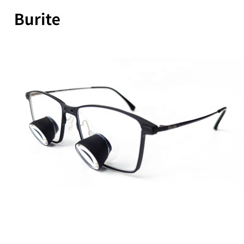 Burite Mini Lenses TTL2.5X Loupes Optical Dental TTL(Through The Lenses) IPD 52-72mm Tailor Made Medical Titanium Frame Loupes