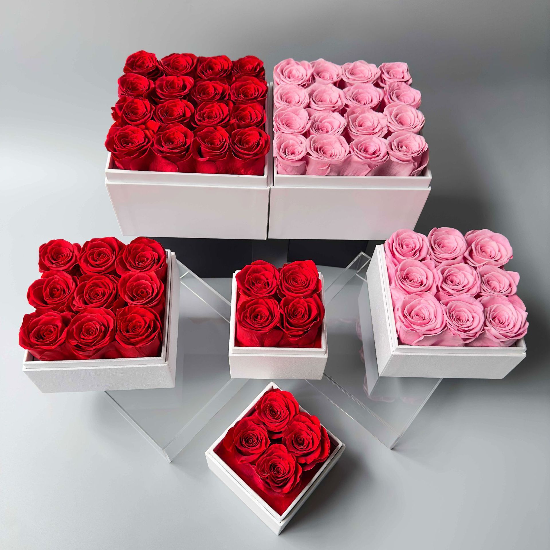 Wholesale infinity roses gift box stabilized eternal rosas preservadas box forever eternity preserved flower box for mom gifts