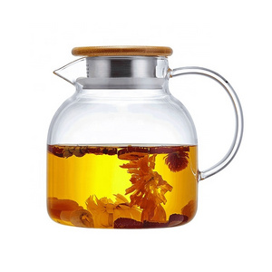 High temperature heating glass tea pot for large filtering electric ceramic furnace