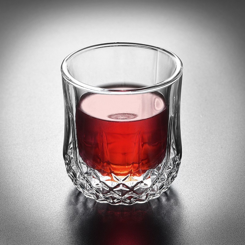 Hot selling Lead-Free Crystal Double Old Fashioned Glass whiskey glass