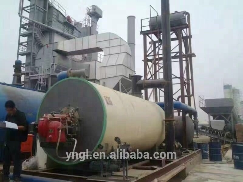 Thermal oil boiler heating bitumen tanks with gas oil burner