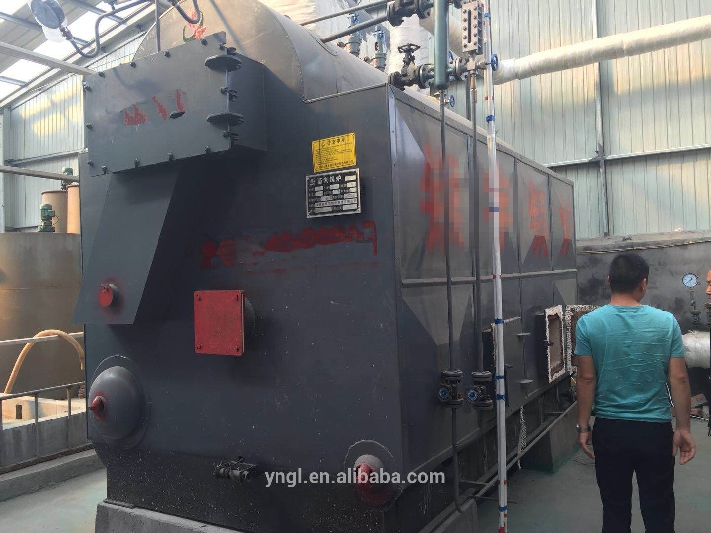 0.5 ton industrial coal fired steam boiler with travelling chain grate stoker