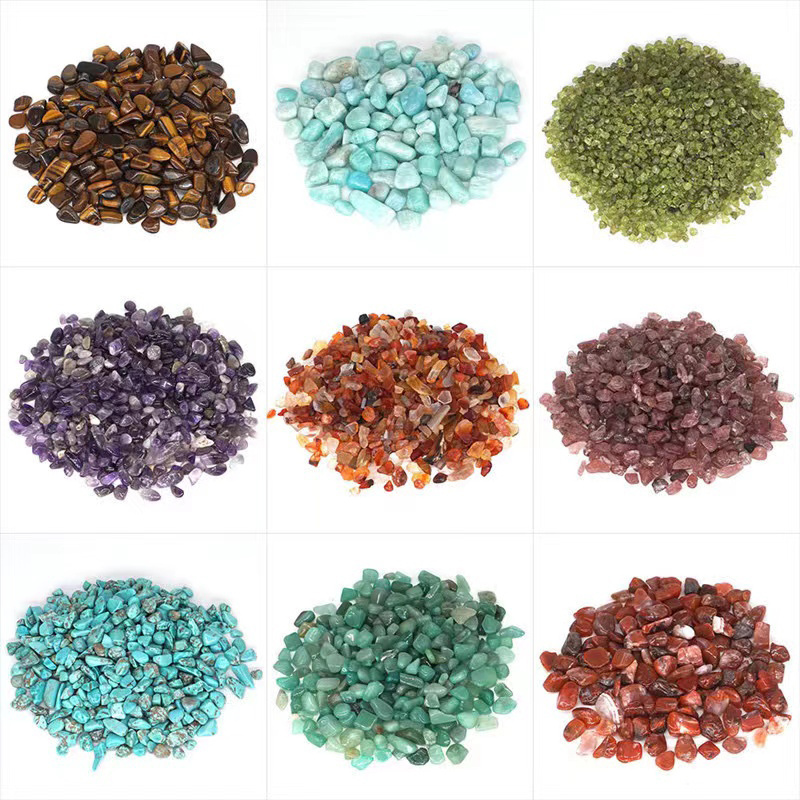 Wholesale Natural Crystal Polishing Gravel Crystal Chips Rose Quartz Amethyst Crystal Chips Stone