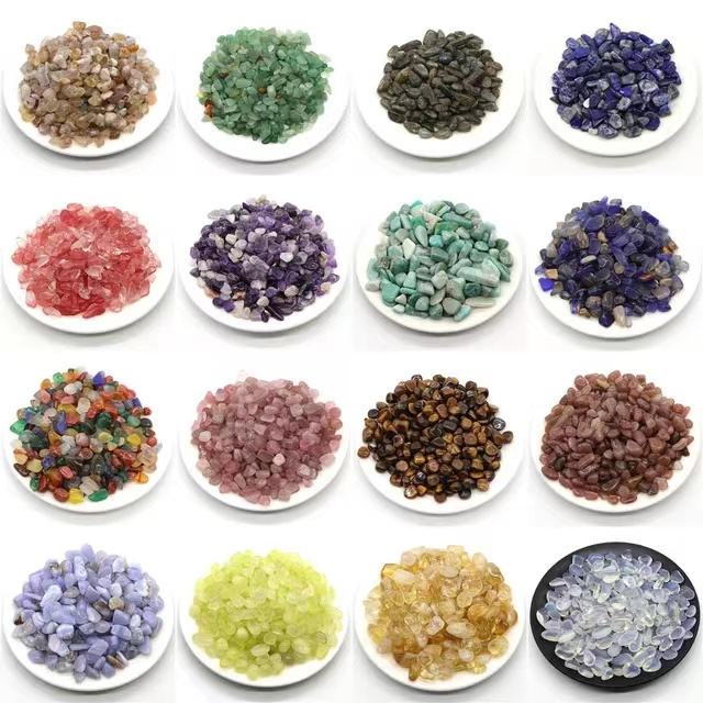 Wholesale Various Natural Healing Gemstone Rock Raw Crystal Chips in Bulk Rose Quartz Crystal Gravel Reiki Crystal Tumble