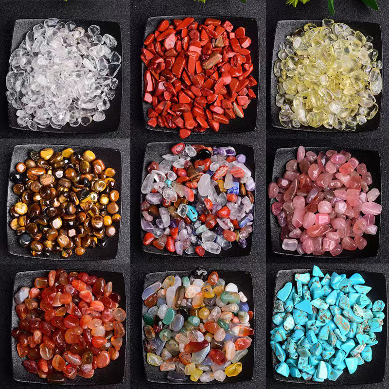 Wholesale Natural Crystal Polishing Gravel Crystal Chips Rose Quartz Amethyst Crystal Chips Stone