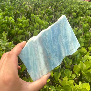 wholesale natural gemstone polishing Jas lanven stone slice crystal crafts jas lanven jade aquamarine quartz gem slice