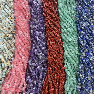 Wholesale Natural Irregular Colorful Gemstone Gravel Crystal Chips With Holes Loose Beads For Jewelry Making