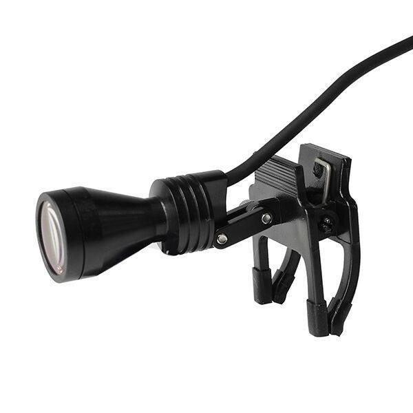 Rechargeable dental head light for binocular loupes