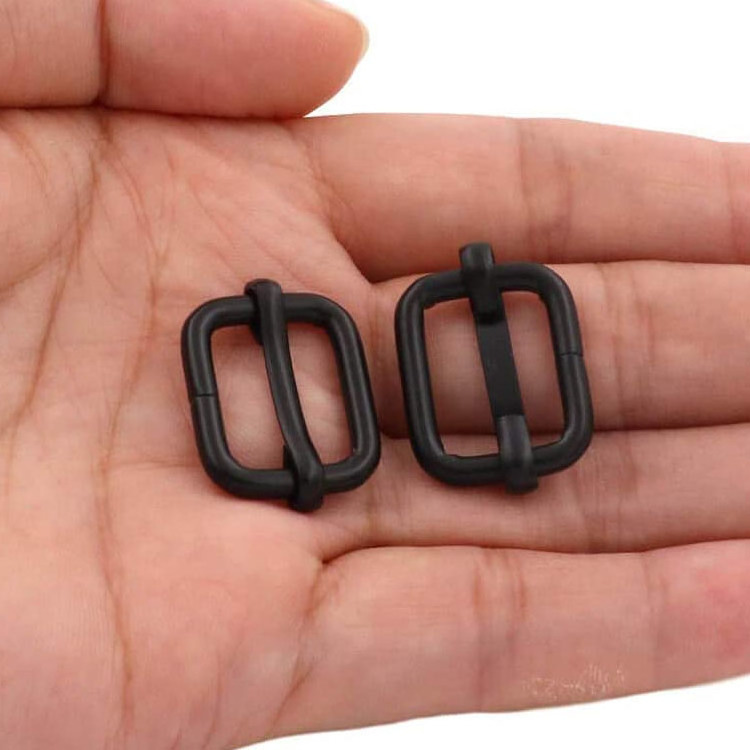 DWDP 15mm 25mm 32mm Black Adjuster Triglides Slides Buckle Roller Pin Buckles