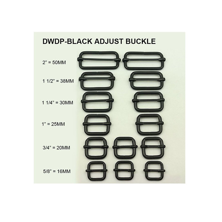 DWDP 15mm 25mm 32mm Black Adjuster Triglides Slides Buckle Roller Pin Buckles