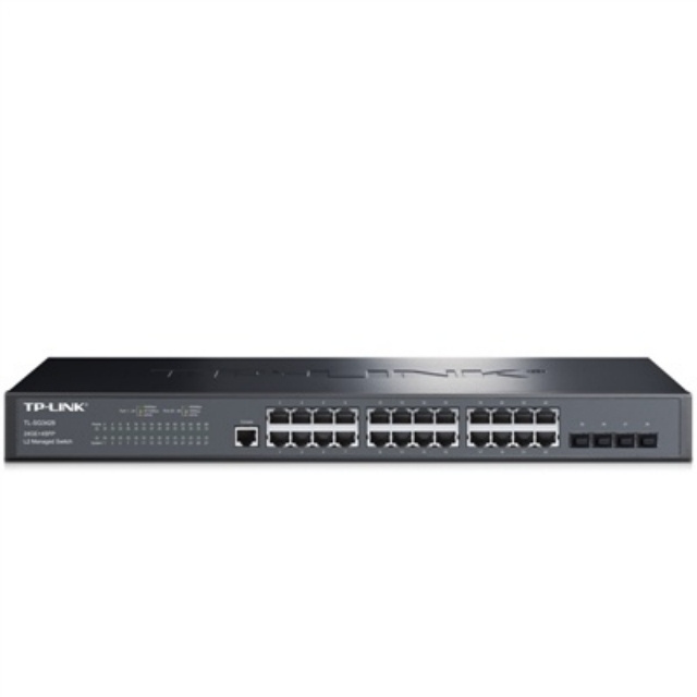 TP-LINK full gigabit 24 port fiber switch sfp 4 port industrial l2 managed poe switch TL-SG3428