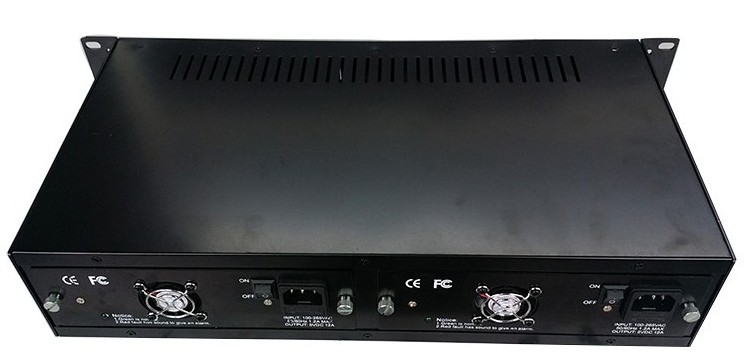 Rack Mount Media Converter Chassis Remote Management 2U 14 Slot Fiber Optic Converter