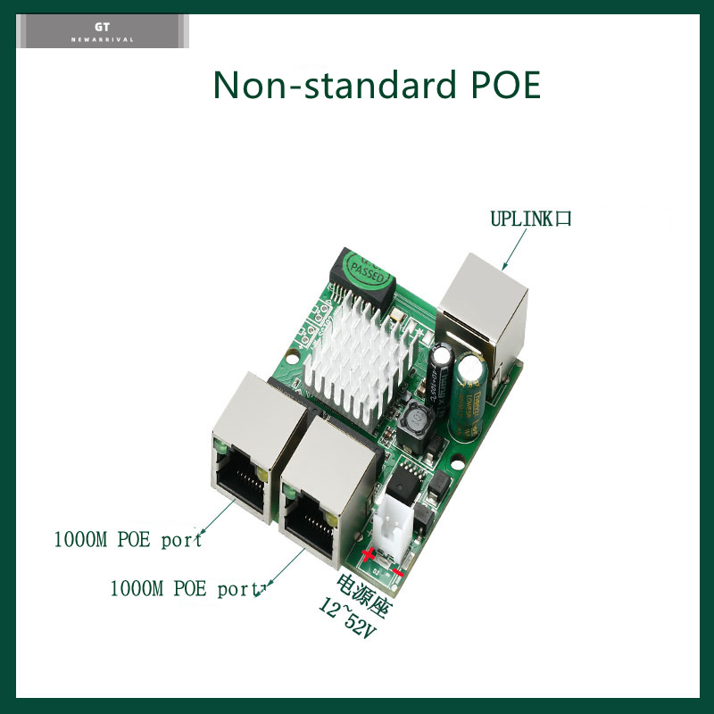 3 ports Power Over Ethernet Passive 12V 24V 48V POE Gigabit Network Extender Board 2Ports 3 RJ45 Port 1000Mbps POE Switch