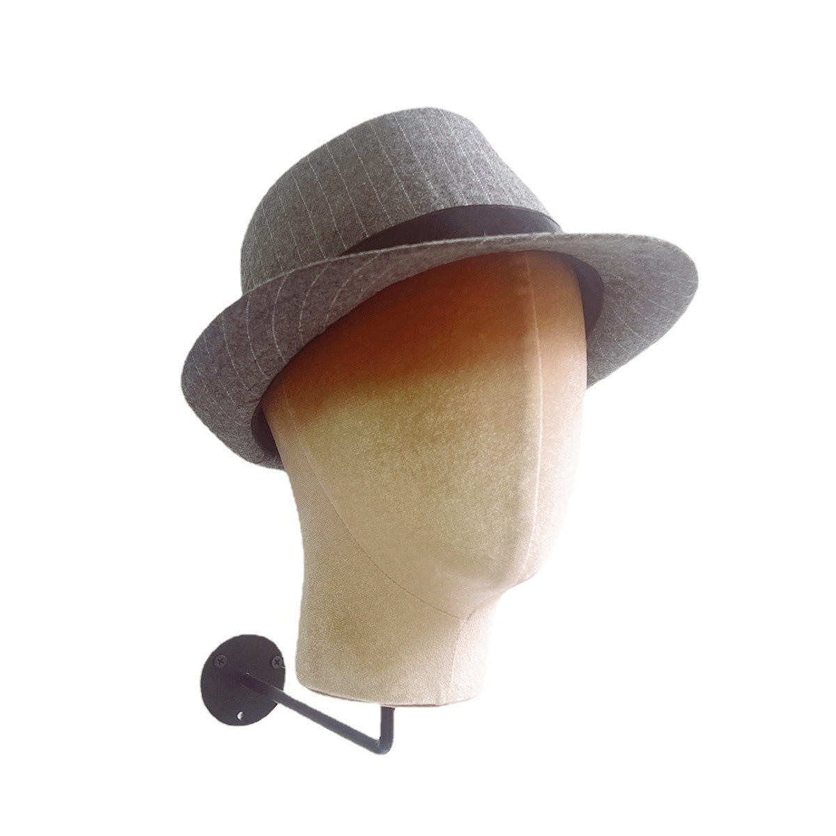 Fabric Cover Wall Mounted Mannequin Head Decorative Holder Hat Holder Rack Storage Wigs Show Display Stand