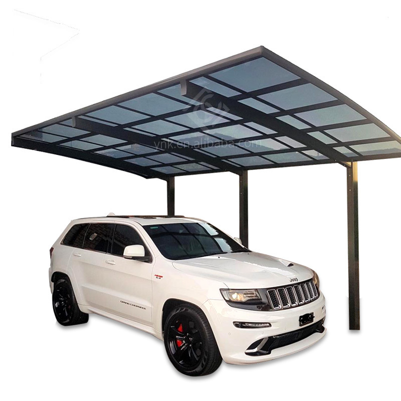 Strong and durable aluminum car parking shade single slope carport