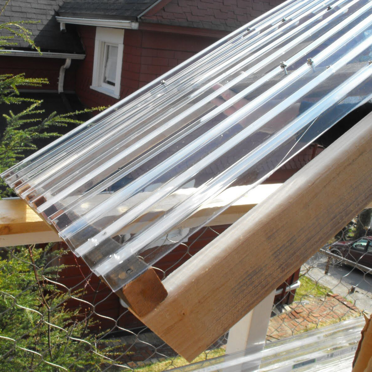 High Strength Cost Effective Clear Plastic Polycarbonate / PC Corrugated Transparent Roofing Sheet for shed