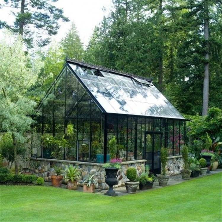 Glass  commercial greenhouse with hydroponic system