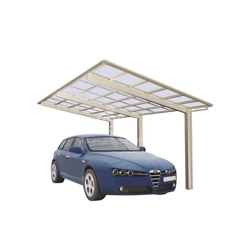 Strong and durable aluminum car parking shade single slope carport