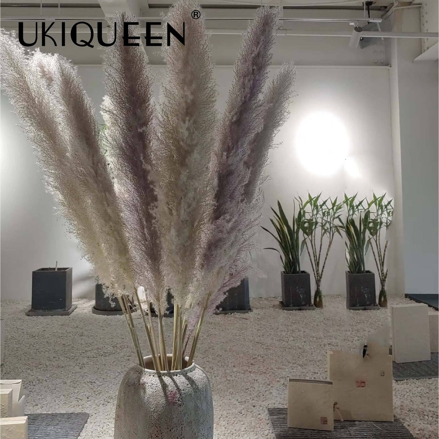 Tall Fluffy Small Beige Home Wedding Decor 45-120cm Natural Faux Artificial Dried Flowers Pampasgras Pampass Large Pampas Grass