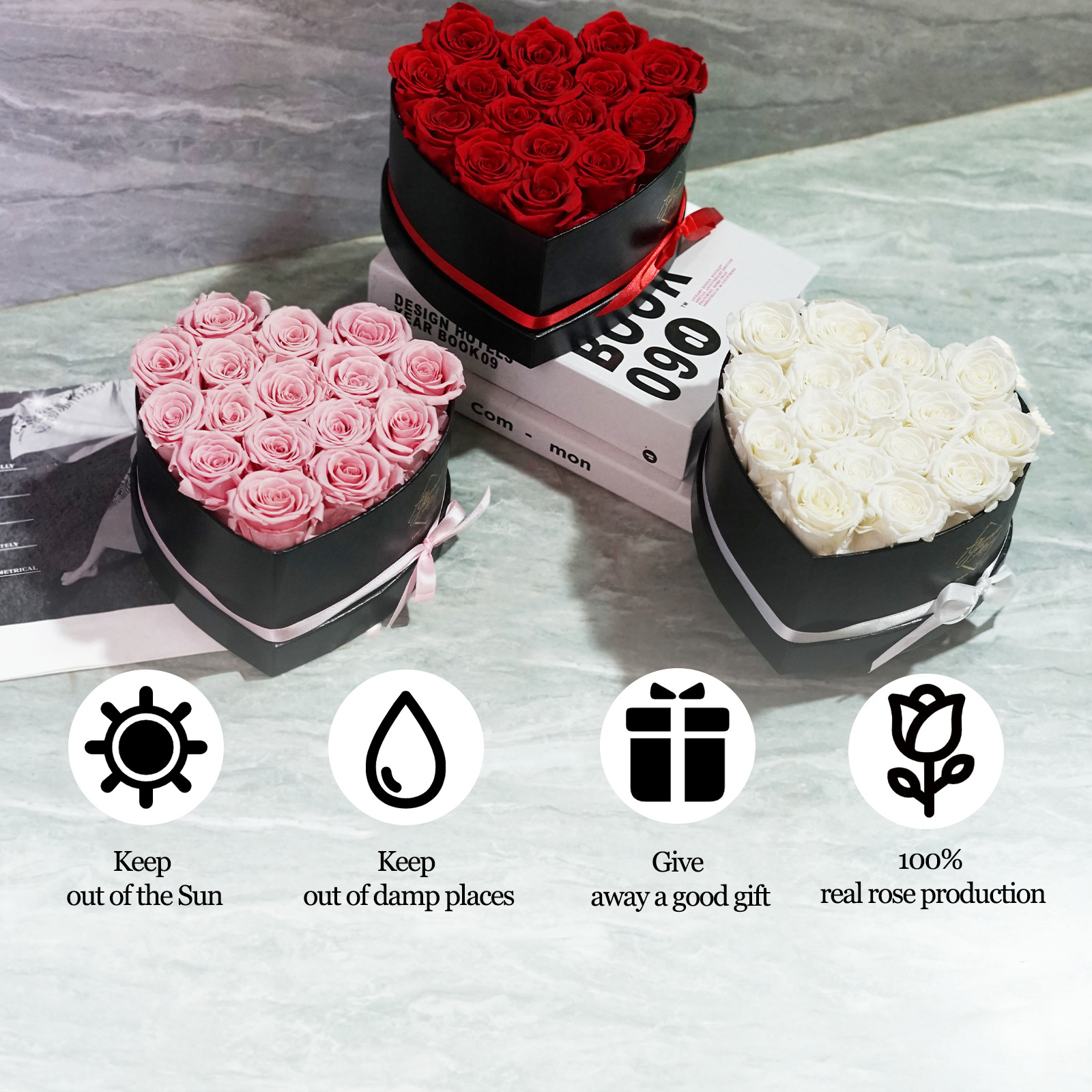 UKIQUEEN Eternal roses preserved flowers eternas Preserved rose forever box gift preservadas rosas for Valentine's Day