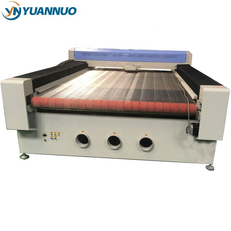 YN1630 hot sale Auto feeding rectifying computer laser cutting machine for fabric leather rubber textile cloth fur