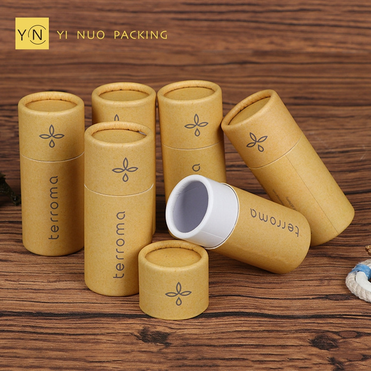 Round Cylinder Kraft Cardboard Paper Tube Packaging for Beard Oil Bottle Eco Friendly Cosmetic Packaging Craft Paper Packing YN