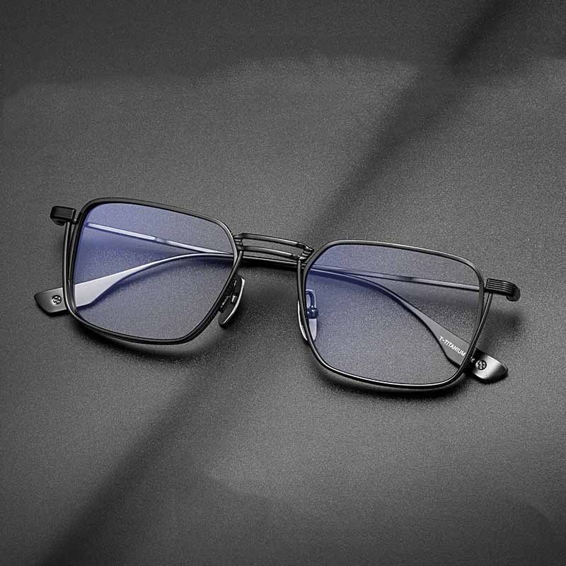 2023 Vintage Wholesale Eyeglass Frames Square Metal Reading Glasses Photochromic Anti Blue Light Glasses