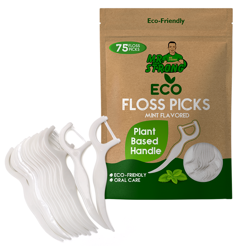 Bulk Vegan Biodegradable Eco Friendly Dental Floss Picks Flosser