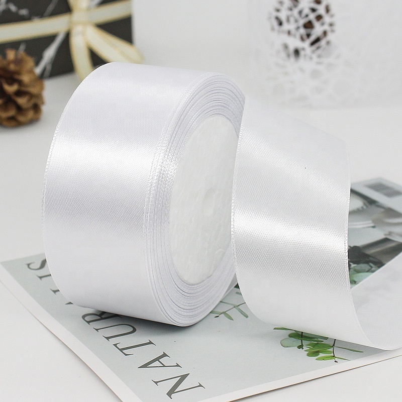 Factory Wholesale Webbing Width 4 cm Custom color 100% Polyester Smooth Satin Ribbon for packing