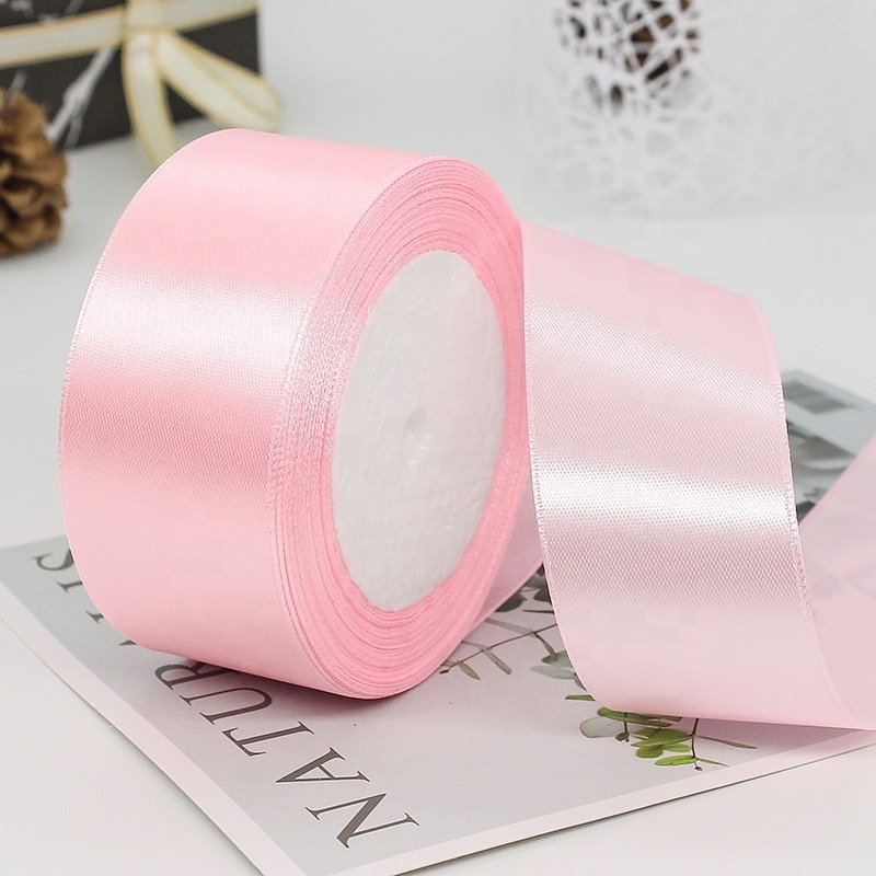 Factory Wholesale Webbing Width 4 cm Custom color 100% Polyester Smooth Satin Ribbon for packing