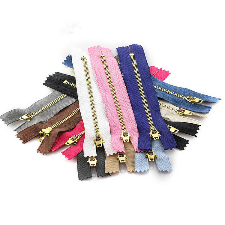 Wholesale Slider Brass Open End Metal Zipper For Jeans Jacket Brass Zios Custom Metal Zioper