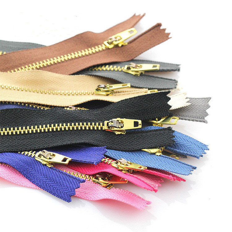 Wholesale Slider Brass Open End Metal Zipper For Jeans Jacket Brass Zios Custom Metal Zioper