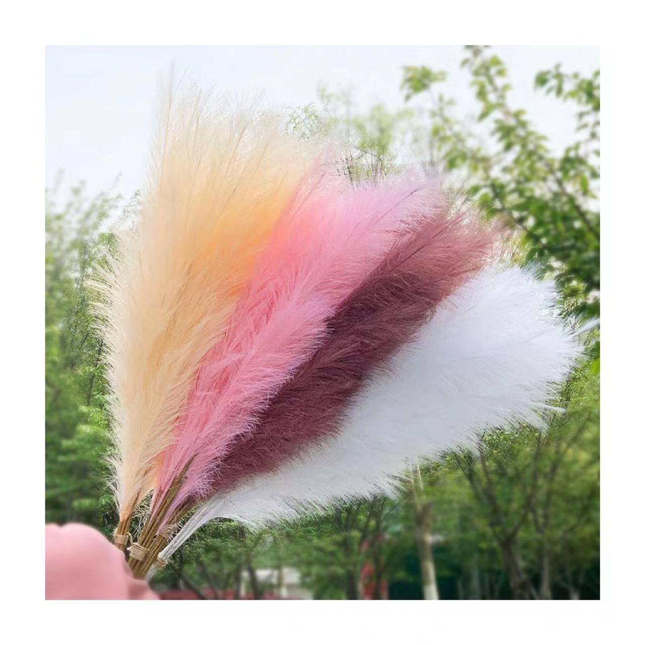 Home decoration most popular pampas artificial flowers wedding wall decoration silk pampas grass wholesale