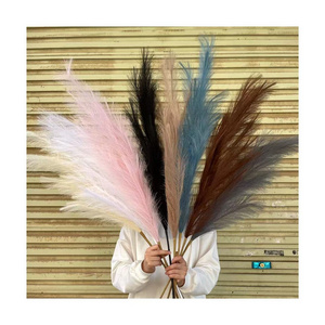 Home decoration most popular pampas artificial flowers wedding wall decoration silk pampas grass wholesale