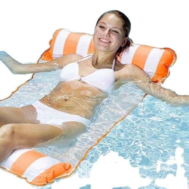 Summer Adult Water Lounge Chair Floating Bed PVC Environmental Swimming Pool Inflatable Folding Water Hammock