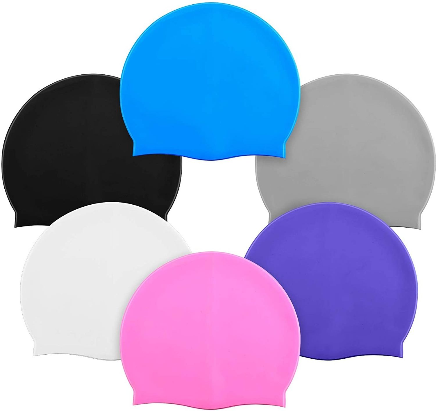 Silicone Swim Cap Waterproof Swimming Hat  Elastic Swimming Pool Cap for Unisex Adult