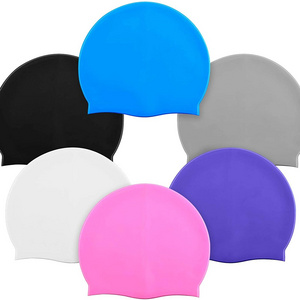 Silicone Swim Cap Waterproof Swimming Hat  Elastic Swimming Pool Cap for Unisex Adult