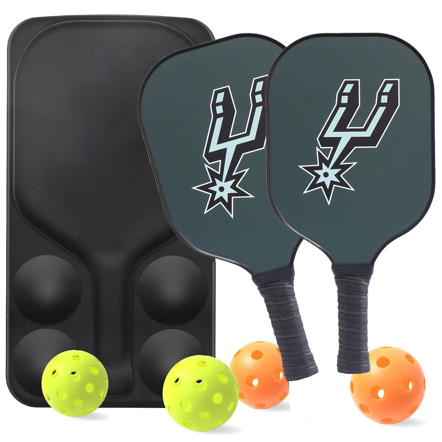 Spurs Badge Pickleball Paddle Racket Set Of 2 Thermoformed Pickle Ball Custom Logo Raw Carbon Glass Fiber Pickleball Paddle