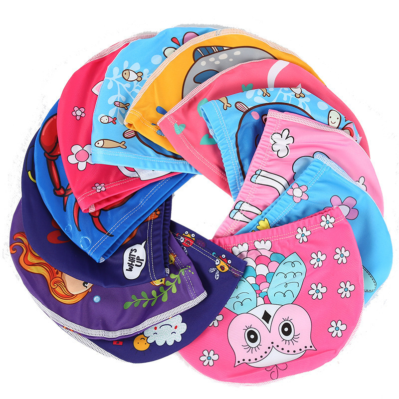 Factory Custom Cartoon Animal Children Swimming Cap Girls Boys Swimming hat Elastic kids pool Swimming Cap 1-10 Years Old