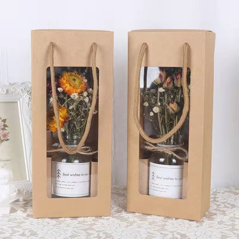 2022 New goods decorative flowers gift box glass bottle preserved flowers dried flower for home vase wedding table decor