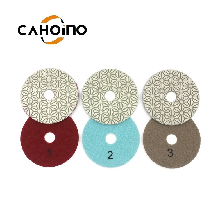 4 inch 3 Steps Diamond Polishing Pads Tools For Stone concrete tile