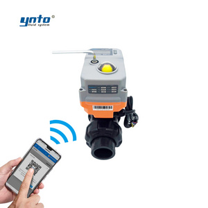 YNTO Plastic LoT remote controlled 2 Way ball valve 12v PVC 25 50mm water Internet of Things UPVC electric Ball Valve