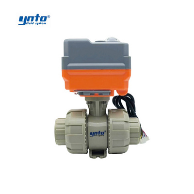 YNTO custom industrial 2 Way pvc PPH electric ball valve supplier 1 2 3 4 6 inch ac 220v 240v Electric Actuator ball Valve